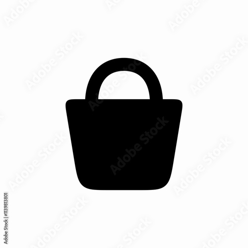 solid shopping bag icon sign vector
