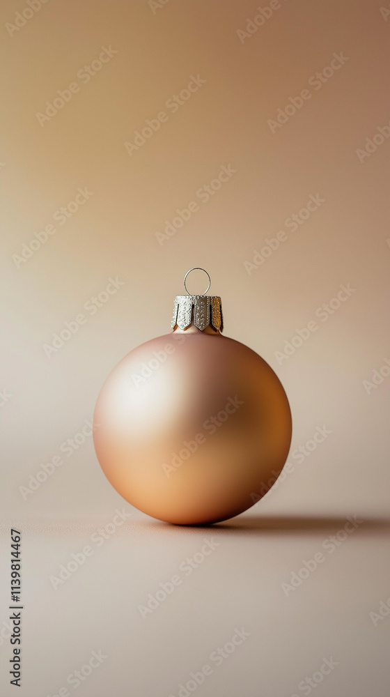 Ultra-high quality digital photograph of a single elegant Christmas ornament, placed on a soft gradient background with warm ambient lighting, minimalistic style, commercially Ultra-high quality digital photograph of a single elegant Christmas ornament, placed on a soft gradient background with warm ambient lighting, minimalistic style, commercially