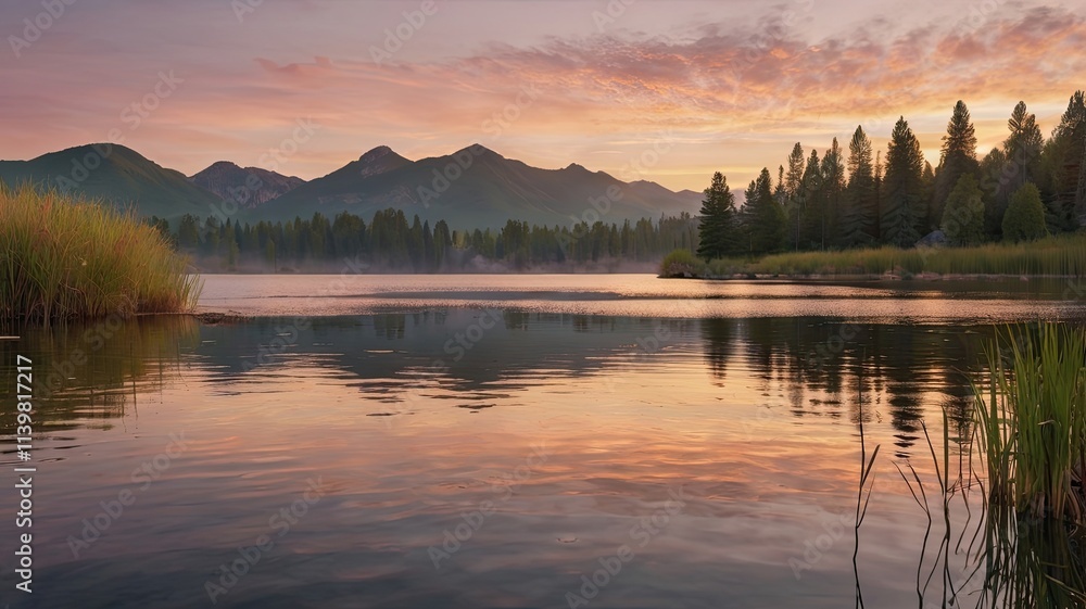 Serene Sunrise Lake Reflection Serene Sunrise Lake Reflection