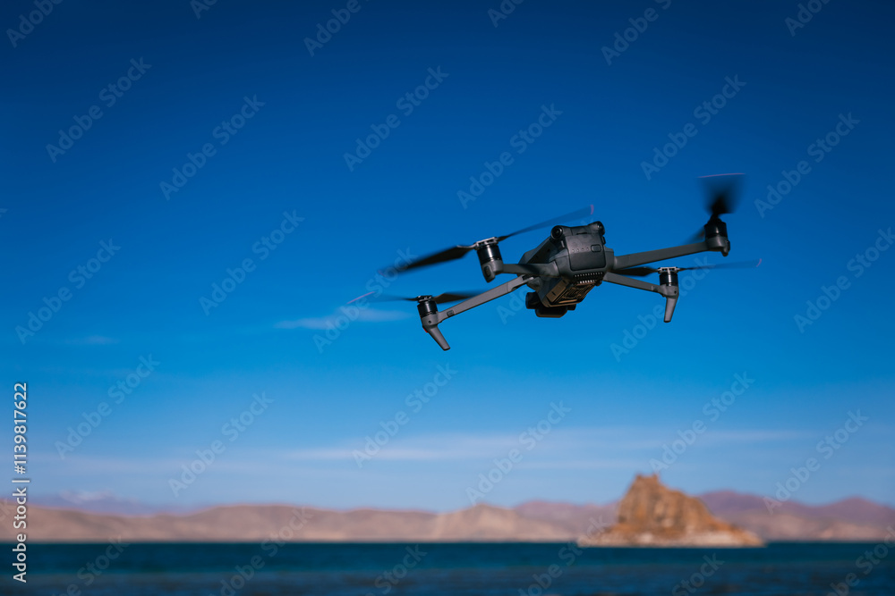 Drone flying in the nature Drone flying in the nature