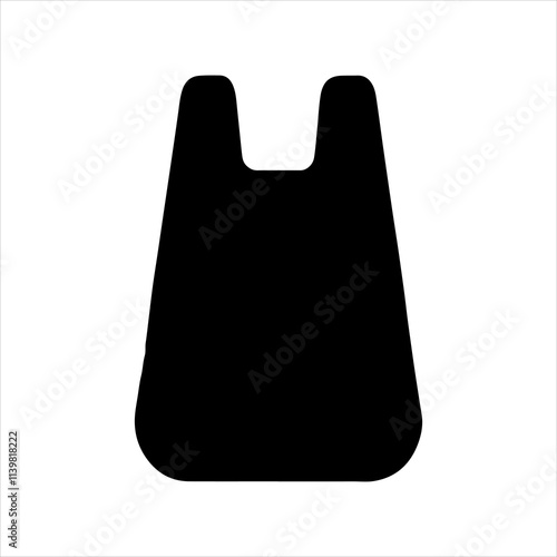 Black Plastic bag silhouette vector illustration on white background