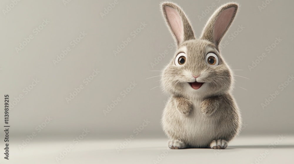 Cute cartoon bunny rabbit sitting, smiling. Cute cartoon bunny rabbit sitting, smiling.