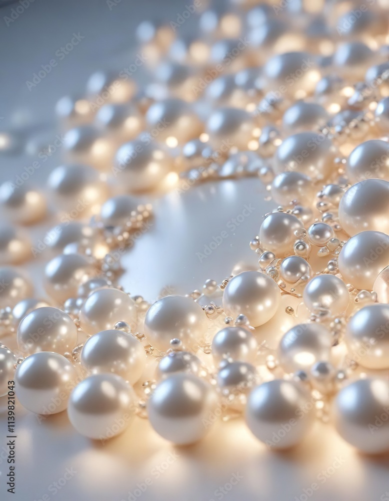 Softly glowing mother of pearl background with scattered white pearls, serene, white mother of pearl, gentle hue Softly glowing mother of pearl background with scattered white pearls, serene, white mother of pearl, gentle hue