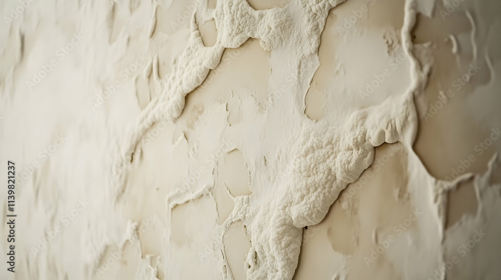 Close-up of mildew patterns and textures on damp interior walls Close-up of mildew patterns and textures on damp interior walls