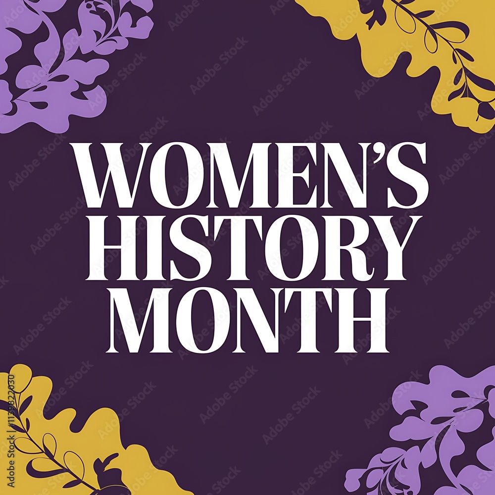 Obraz premium Womens History Month Celebrated with Floral Designs