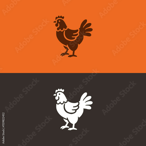 simple chicken animal farm poultry logo vector illustration template design