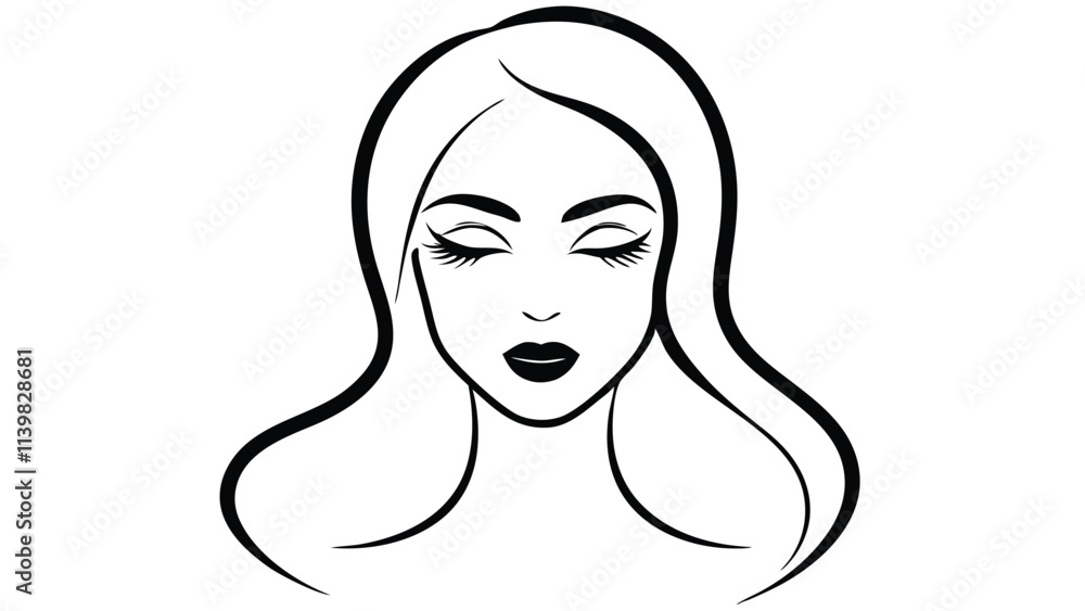 Woman's Face with Bold Eyelashes Woman's Face with Bold Eyelashes