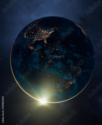 Artwork Depicting Earth at Night photo