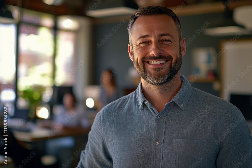 Confident and skillful Writer Journalist is smiling. Confident and skillful Writer Journalist is smiling.