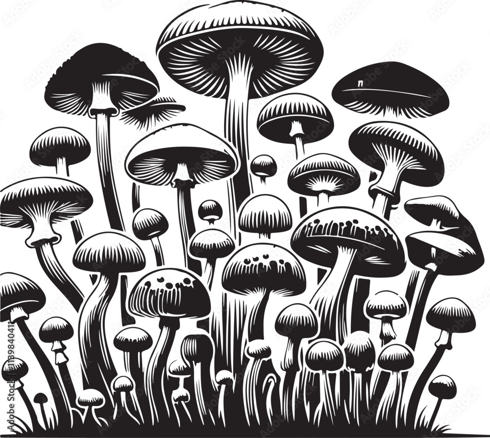 mushrooms isolated on white