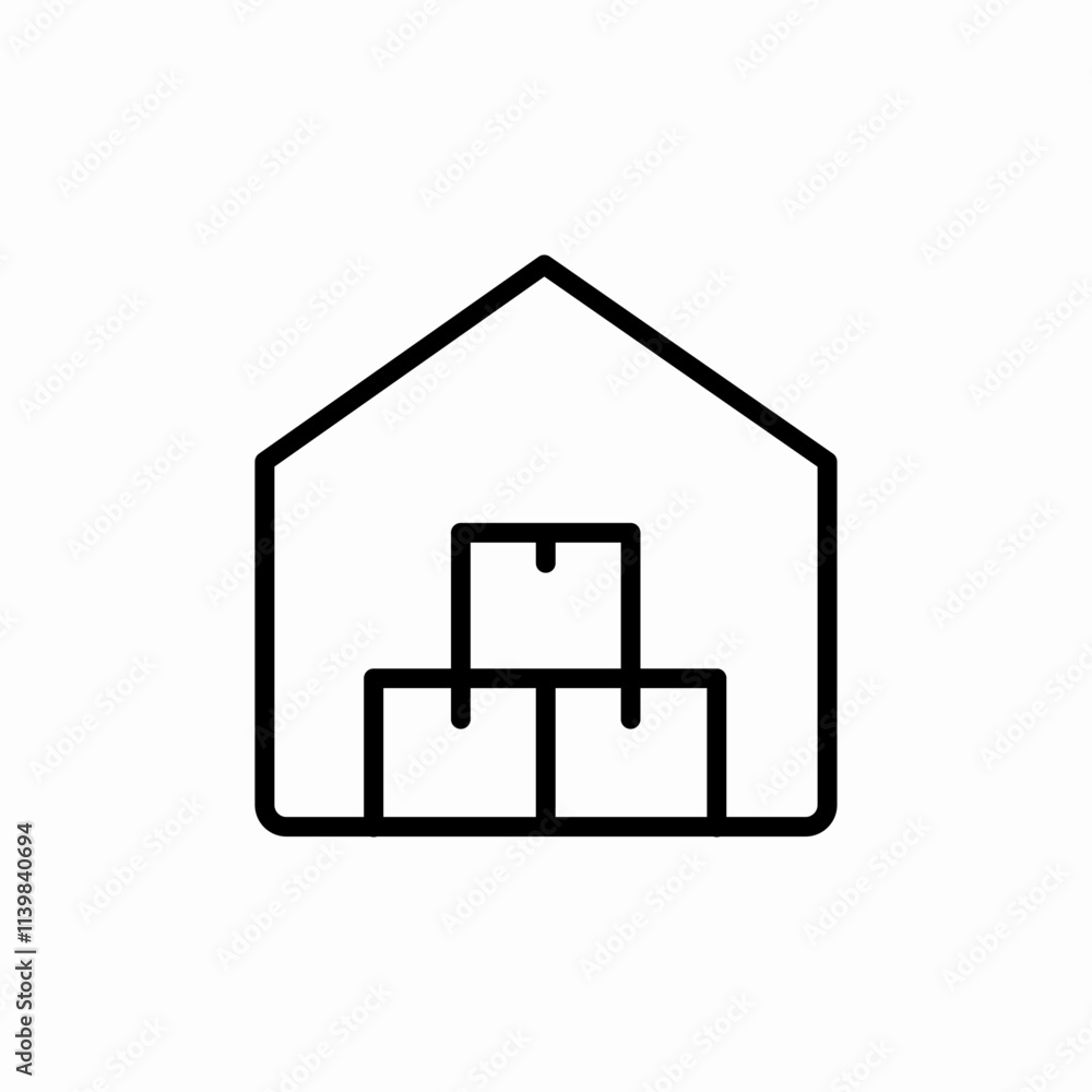 Obraz premium garage warehouse icon sign vector