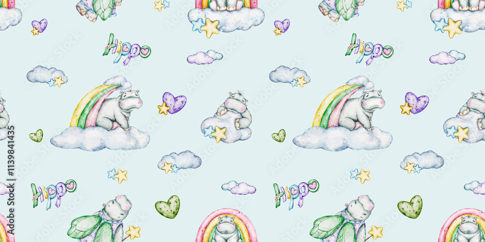 seamless watercolours patterns set Easter bunnies and ducks seamless watercolours patterns set Easter bunnies and ducks