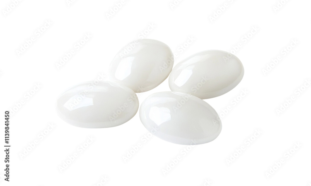 5 smooth white pebbles, isolated on the background 5 smooth white pebbles, isolated on the background