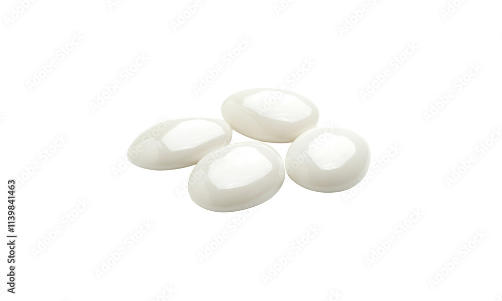 5 smooth white pebbles, isolated on the background 5 smooth white pebbles, isolated on the background