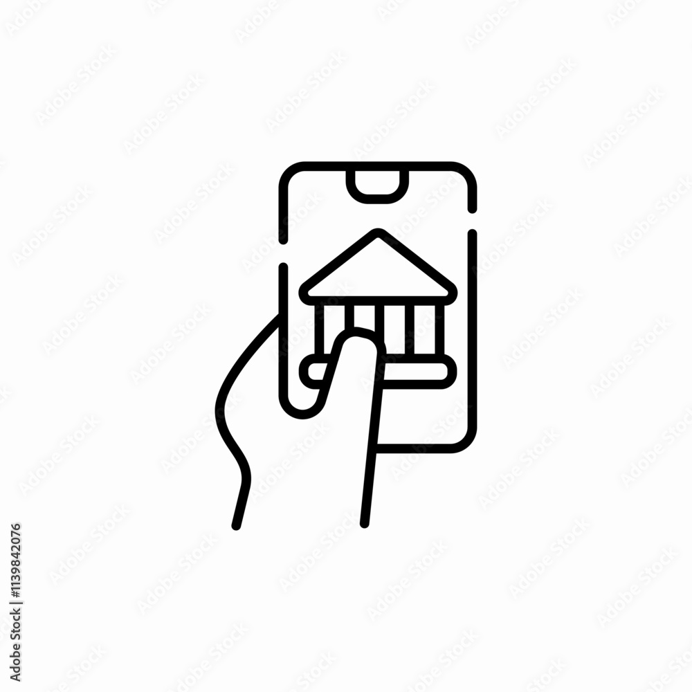 phone online bank icon sign vector
