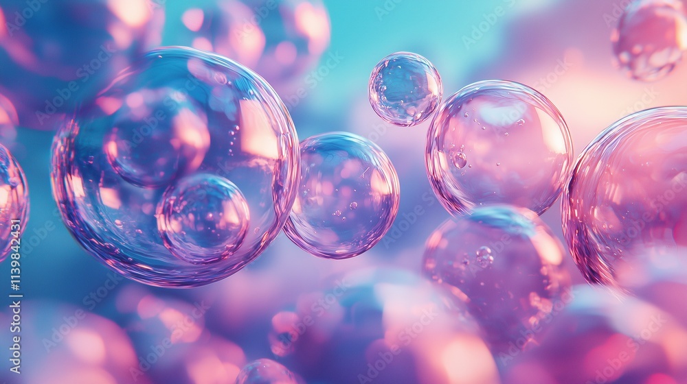 Colorful bubbles floating in a dreamy, ethereal setting. Colorful bubbles floating in a dreamy, ethereal setting.