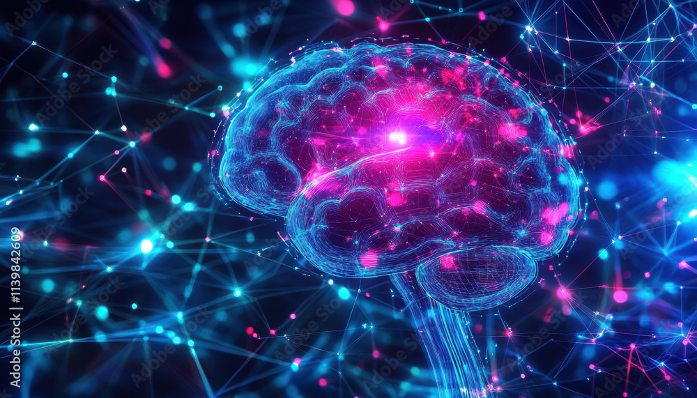 Abstract Brain Network Neural Connections AI Technology Abstract Brain Network Neural Connections AI Technology
