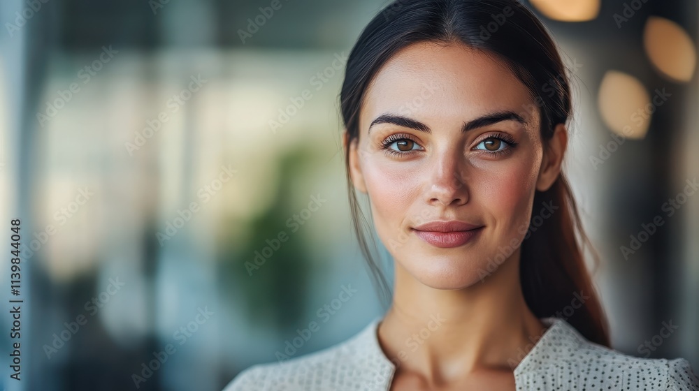 A woman with brown hair and brown eyes A woman with brown hair and brown eyes
