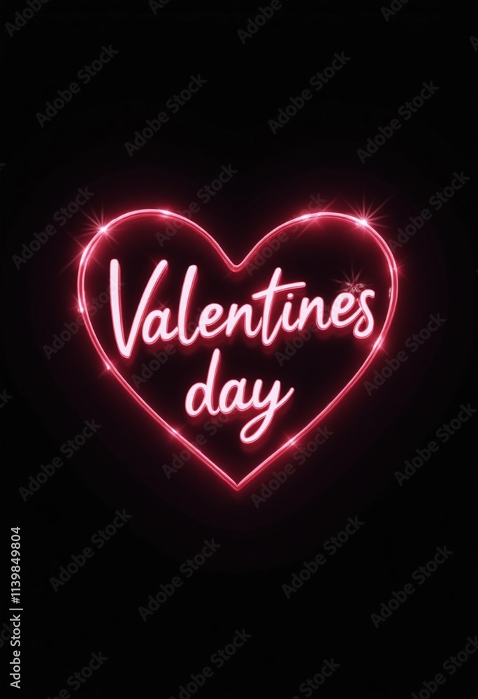 Valentine's day colorful calligraphic shining shiny smooth lettering on plain black background Valentine's day colorful calligraphic shining shiny smooth lettering on plain black background