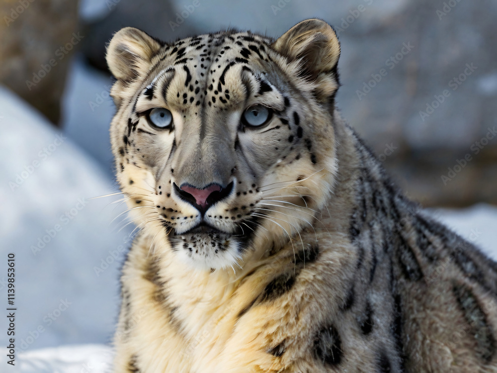 Obraz premium snow leopard in winter