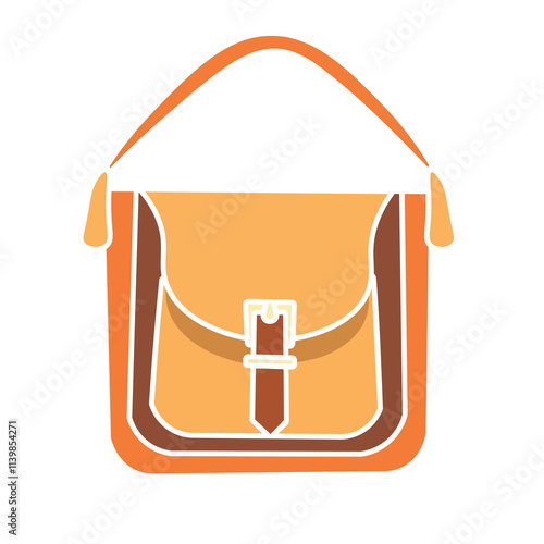 Sling bag flat design vector illustration, sling bag clip art, isolated on white background
