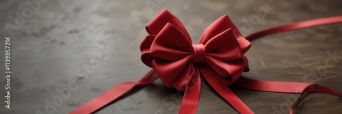 Close up, red velvet heart bow, romantic detail , ribbon, valentines, velvet photo