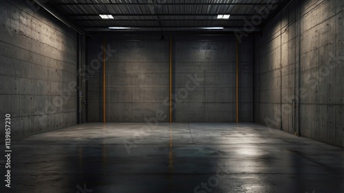 Wallpaper Mural Exposed Concrete Wall with Asphalt Floor Background Dark Empty Industrial Garage Torontodigital.ca