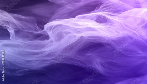 Ethereal swirls of purple and white smoke create a dreamy atmosphere.