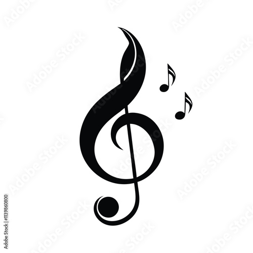 a black and white illustration of a treble clef, which is a musical symbol used in music