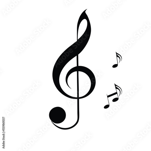 a black and white illustration of a treble clef, which is a musical symbol used in music