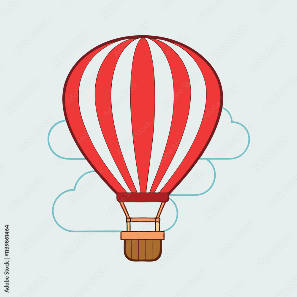 Naklejka premium an illustration of a hot air balloon in the sky