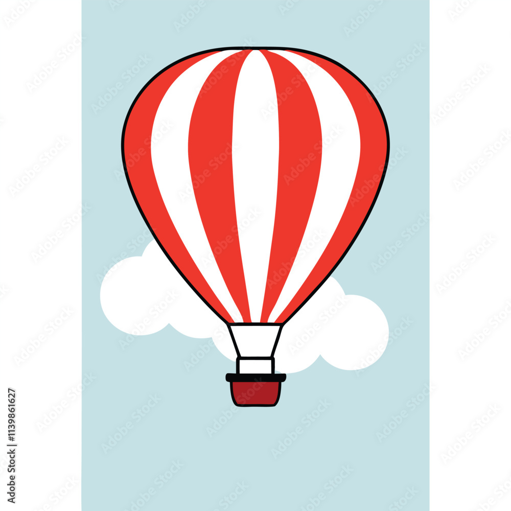 Naklejka premium an illustration of a hot air balloon in the sky