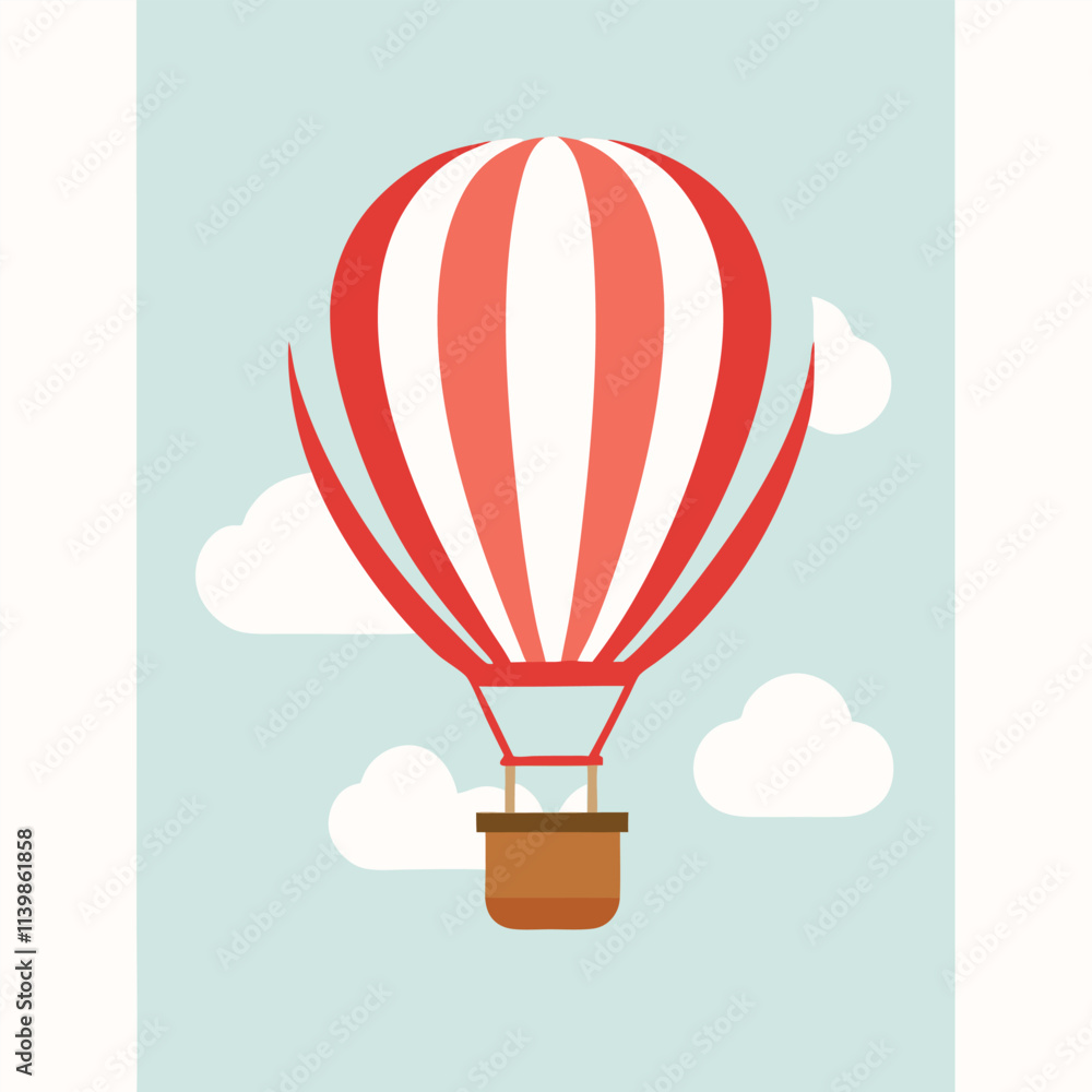 Fototapeta premium an illustration of a hot air balloon in the sky