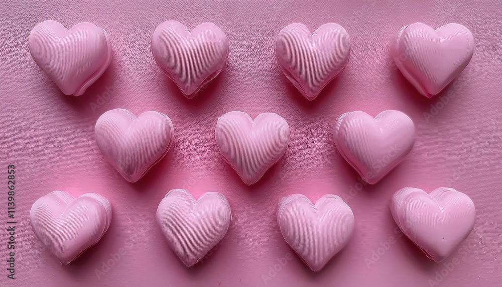 Pink Heart-Shaped 3D Balloons Arranged in a Seamless Pattern on Textured Pink Background. Perfect for Valentine’s Day, Romantic Designs, Party Decorations, Wallpapers and Love Themed Creative Project Pink Heart-Shaped 3D Balloons Arranged in a Seamless Pattern on Textured Pink Background. Perfect for Valentine’s Day, Romantic Designs, Party Decorations, Wallpapers and Love Themed Creative Project