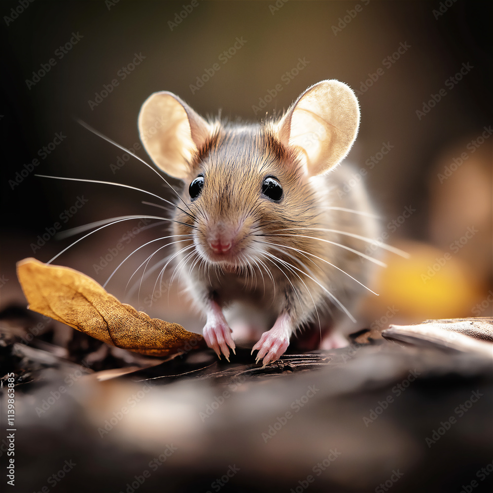 Close-up of a curious mouse with big ears and bright eyes sitting on a wooden surface, exploring its surroundings. Cute and detailed wildlife shot. Close-up of a curious mouse with big ears and bright eyes sitting on a wooden surface, exploring its surroundings. Cute and detailed wildlife shot.
