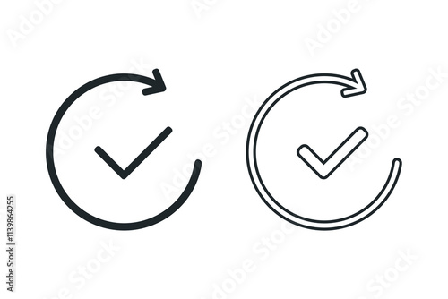 Refresh check icon. Illustration vector