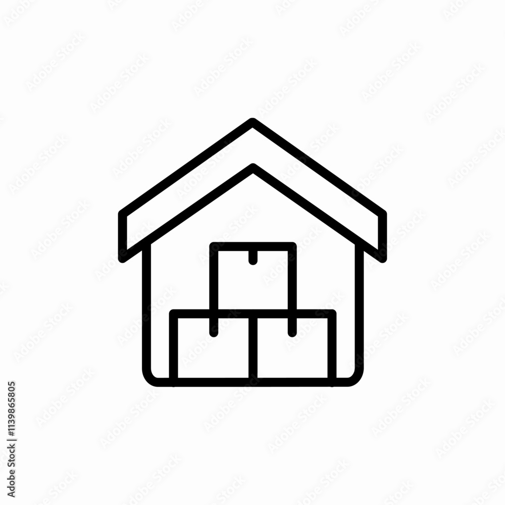 garage stock warehouse icon sign vector garage stock warehouse icon sign vector