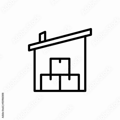garage warehouse icon sign vector