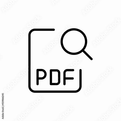 pdf file search icon sign vector