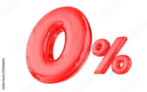 0 percent red offer in 3d photo