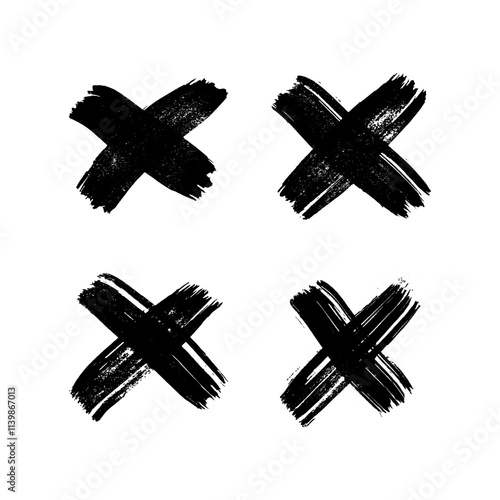 Black brush cross symbol