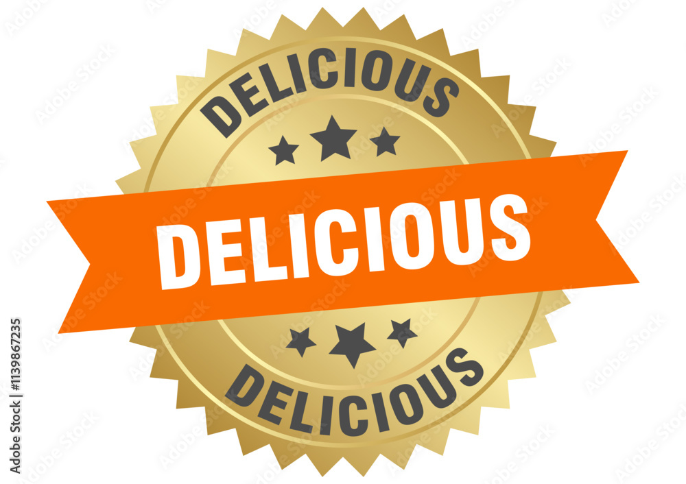 DELICIOUS label, sign, seal