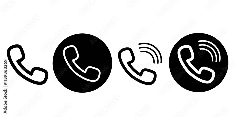 Set of Phone call icon. Telephone icon symbol. Vector illustration Set of Phone call icon. Telephone icon symbol. Vector illustration