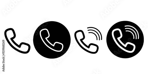 Set of Phone call icon. Telephone icon symbol. Vector illustration