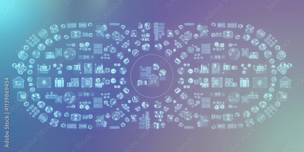 Obraz premium Digital Business Data Analysis Technology Background