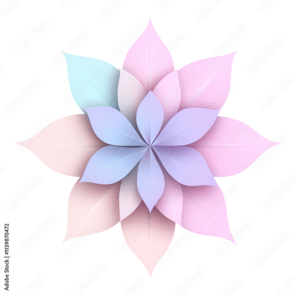 Fototapeta premium Delicate flower design abstract art digital illustration soft colors aesthetic appeal modern creativity