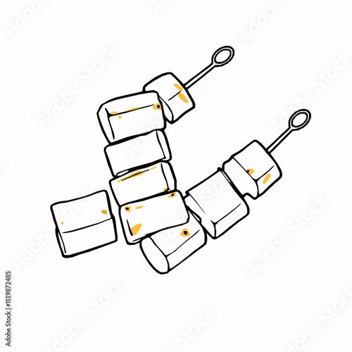 Paneer Tikka Skewers with Char Marks