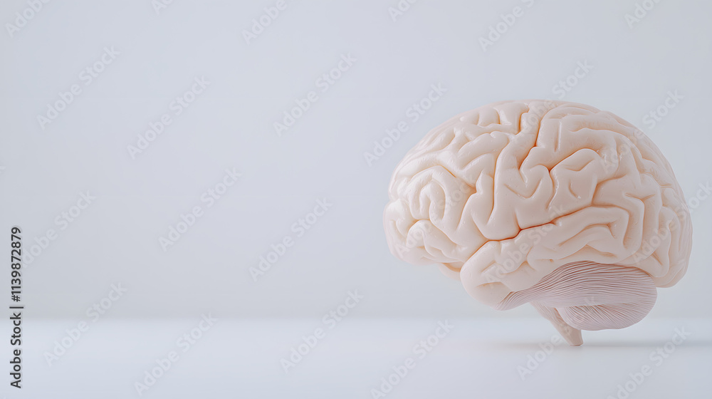 A close-up of an anatomical model of a brain with visible neural pathways, representing the complexity of the human brain, showcasing its intricate structure and the foundation of human cognition and A close-up of an anatomical model of a brain with visible neural pathways, representing the complexity of the human brain, showcasing its intricate structure and the foundation of human cognition and
