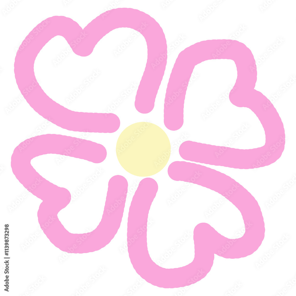 Fototapeta premium flower pastel color hand drawn decoration element on white background
