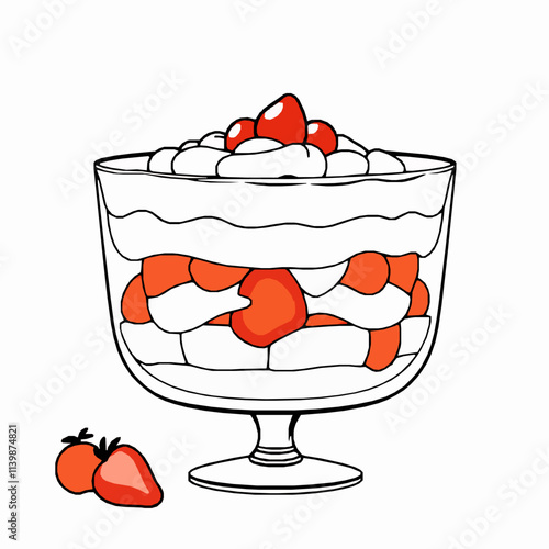 Trifle Dessert with Sponge Cake and Fresh Fruit